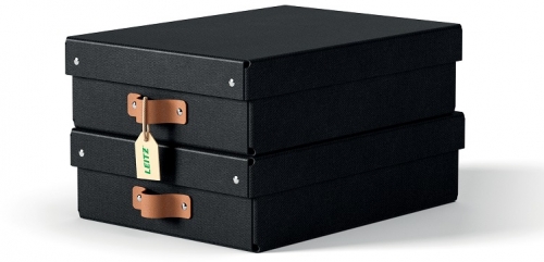 Set 2 bucati cutie de depozitare cu capac Leitz Puro, 8L, negru